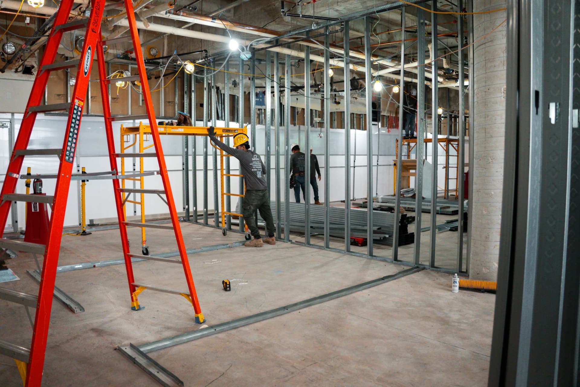 Interior framing progress at the Bascom Palmer project