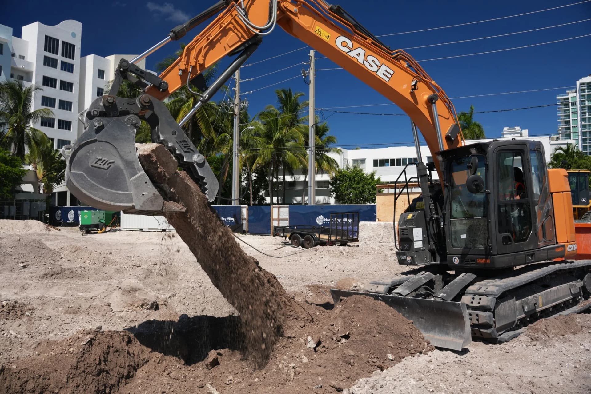 Excavator operating within the Pagani Residence jobsite